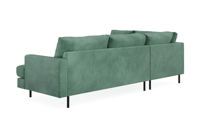 Menard Compact 4-sits Vänstervänd L-formad Schäslongsoffa i Sammet - Mörkgrön - Möbler - Soffa - Divansoffa & schäslongsoffa - 4 sits soffa med divan