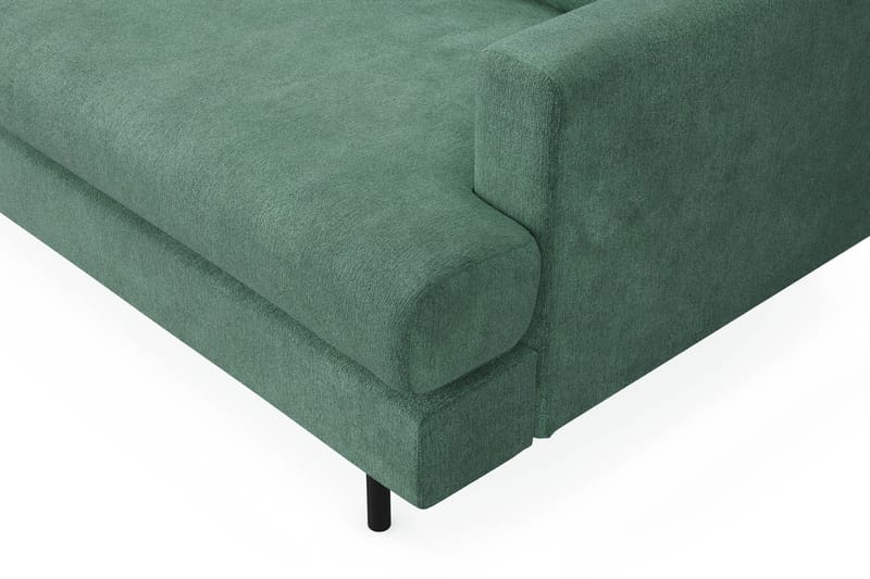 Menard Compact 4-sits Vänstervänd L-formad Schäslongsoffa i Sammet - Mörkgrön - Möbler - Soffa - Divansoffa & schäslongsoffa - 4 sits soffa med divan
