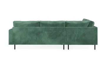 Menard Compact 4-sits Vänstervänd L-formad Schäslongsoffa i Sammet - Mörkgrön - Möbler - Soffa - Divansoffa & schäslongsoffa - 4 sits soffa med divan