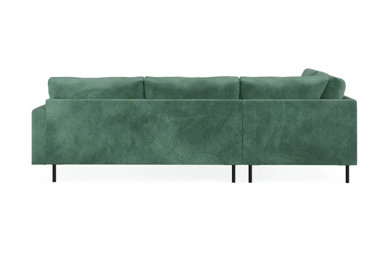 Menard Compact 4-sits Vänstervänd L-formad Schäslongsoffa i Sammet - Mörkgrön - Möbler - Soffa - Divansoffa & schäslongsoffa - 4 sits soffa med divan