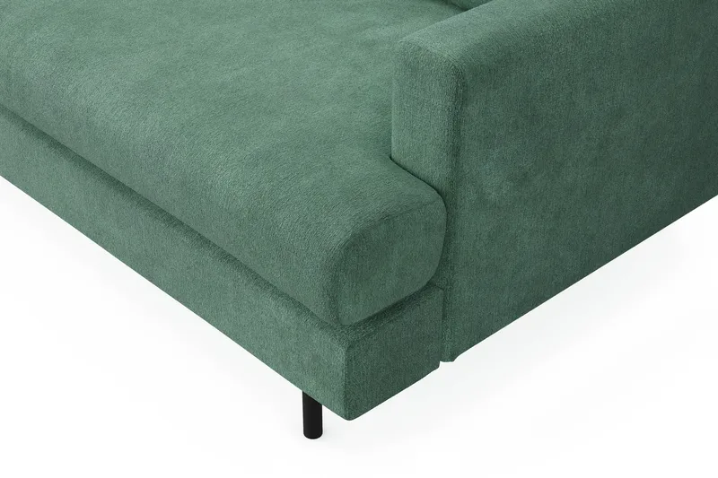 Menard Compact 4-sits Vänstervänd L-formad Schäslongsoffa i Sammet - Mörkgrön - Möbler - Soffa - Divansoffa & schäslongsoffa - 4 sits soffa med divan