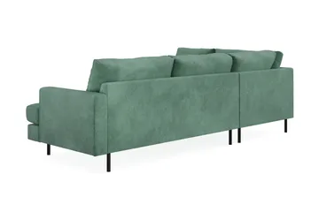 Menard Compact 4-sits Vänstervänd L-formad Schäslongsoffa i Sammet - Mörkgrön - Möbler - Soffa - Divansoffa & schäslongsoffa - 4 sits soffa med divan