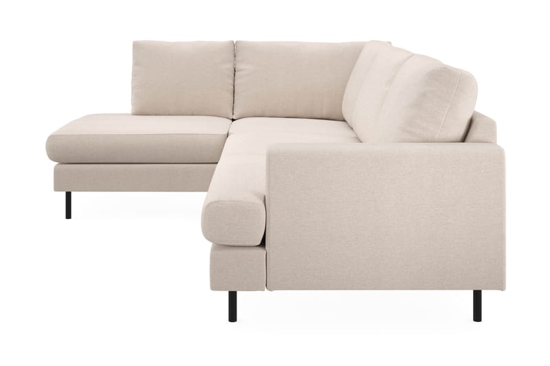 Menard Compact 4-sits Vänstervänd L-formad Schäslongsoffa i Tyg - Beige - Möbler - Soffa - Divansoffa & schäslongsoffa - 4 sits soffa med divan