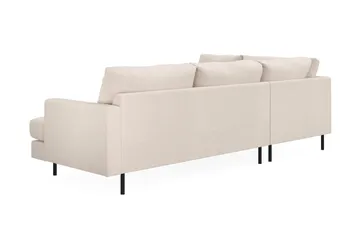 Menard Compact 4-sits Vänstervänd L-formad Schäslongsoffa i Tyg - Beige - Möbler - Soffa - Divansoffa & schäslongsoffa - 4 sits soffa med divan