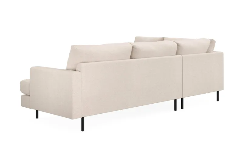Menard Compact 4-sits Vänstervänd L-formad Schäslongsoffa i Tyg - Beige - Möbler - Soffa - Divansoffa & schäslongsoffa - 4 sits soffa med divan