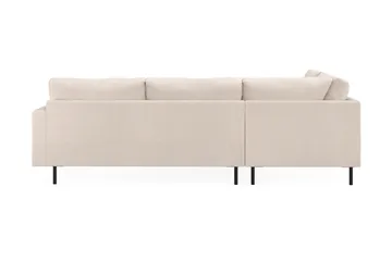Menard Compact 4-sits Vänstervänd L-formad Schäslongsoffa i Tyg - Beige - Möbler - Soffa - Divansoffa & schäslongsoffa - 4 sits soffa med divan