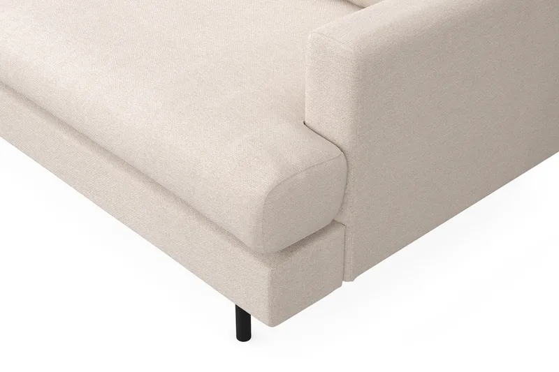 Menard Compact 4-sits Vänstervänd L-formad Schäslongsoffa i Tyg - Beige - Möbler - Soffa - Divansoffa & schäslongsoffa - 4 sits soffa med divan