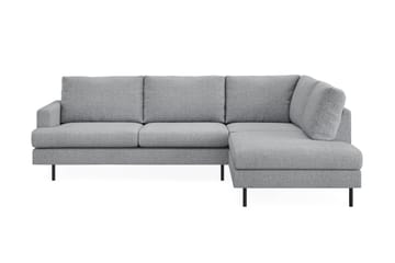 Menard Compact 4-sits Vänstervänd L-formad Schäslongsoffa i Tyg - Grå - Möbler - Soffa - Divansoffa & schäslongsoffa - 4 sits soffa med divan