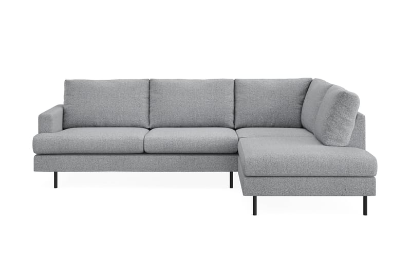 Menard Compact 4-sits Vänstervänd L-formad Schäslongsoffa i Tyg - Grå - Möbler - Soffa - Divansoffa & schäslongsoffa - 4 sits soffa med divan