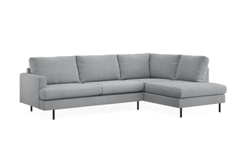 Menard Compact 4-sits Vänstervänd L-formad Schäslongsoffa i Tyg - Grå - Möbler - Soffa - Divansoffa & schäslongsoffa - 4 sits soffa med divan