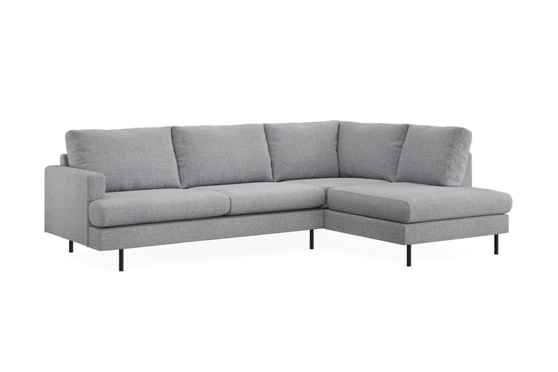 Menard Compact 4-sits Vänstervänd L-formad Schäslongsoffa i Tyg - Grå - Möbler - Soffa - Divansoffa & schäslongsoffa - 4 sits soffa med divan