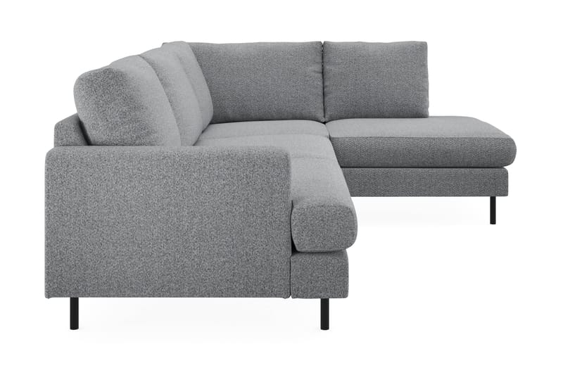 Menard Compact 4-sits Vänstervänd L-formad Schäslongsoffa i Tyg - Grå - Möbler - Soffa - Divansoffa & schäslongsoffa - 4 sits soffa med divan