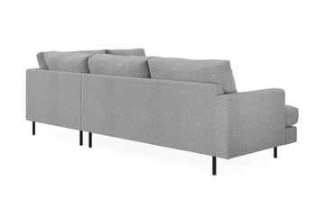 Menard Compact 4-sits Vänstervänd L-formad Schäslongsoffa i Tyg - Grå - Möbler - Soffa - Divansoffa & schäslongsoffa - 4 sits soffa med divan