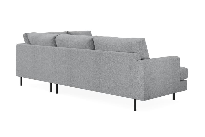 Menard Compact 4-sits Vänstervänd L-formad Schäslongsoffa i Tyg - Grå - Möbler - Soffa - Divansoffa & schäslongsoffa - 4 sits soffa med divan