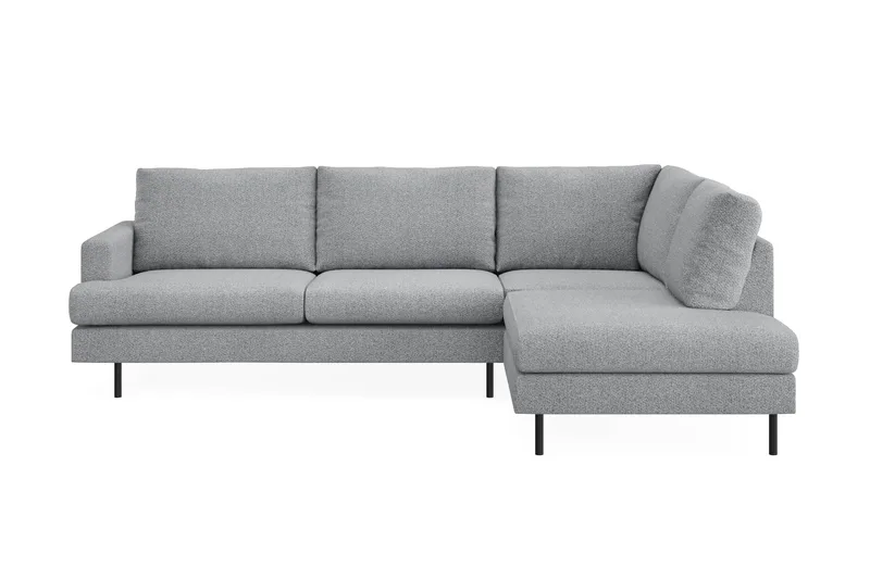 Menard Compact 4-sits Vänstervänd L-formad Schäslongsoffa i Tyg - Grå - Möbler - Soffa - Divansoffa & schäslongsoffa - 4 sits soffa med divan