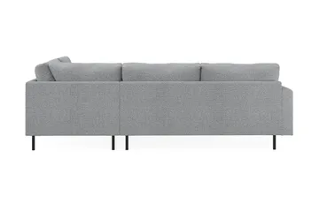Menard Compact 4-sits Vänstervänd L-formad Schäslongsoffa i Tyg - Grå - Möbler - Soffa - Divansoffa & schäslongsoffa - 4 sits soffa med divan