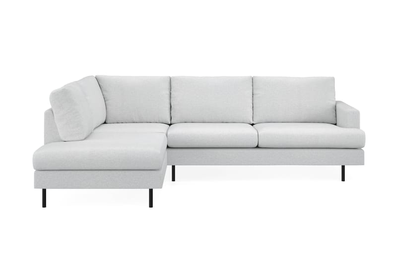 Menard Compact 4-sits Vänstervänd L-formad Schäslongsoffa i Tyg - Ljusgrå - Möbler - Soffa - Divansoffa & schäslongsoffa - 4 sits soffa med divan