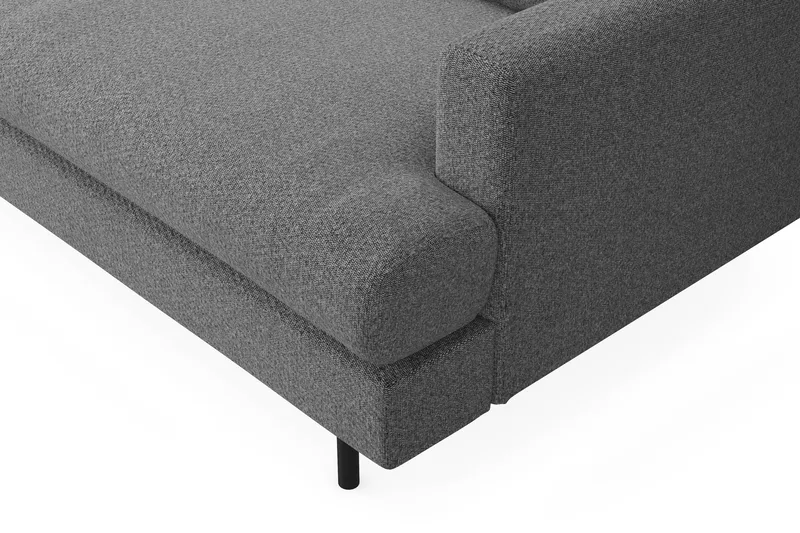 Menard Compact 4-sits Vänstervänd L-formad Schäslongsoffa i Tyg - Mörkgrå - Möbler - Soffa - Divansoffa & schäslongsoffa - 4 sits soffa med divan