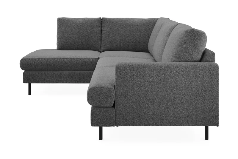 Menard Compact 4-sits Vänstervänd L-formad Schäslongsoffa i Tyg - Mörkgrå - Möbler - Soffa - Divansoffa & schäslongsoffa - 4 sits soffa med divan