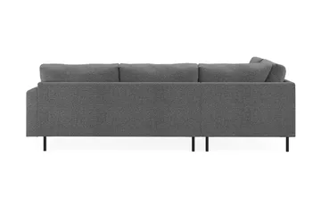 Menard Compact 4-sits Vänstervänd L-formad Schäslongsoffa i Tyg - Mörkgrå - Möbler - Soffa - Divansoffa & schäslongsoffa - 4 sits soffa med divan