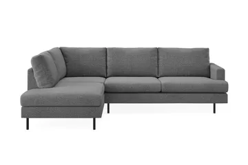 Menard Compact 4-sits Vänstervänd L-formad Schäslongsoffa i Tyg - Mörkgrå - Möbler - Soffa - Divansoffa & schäslongsoffa - 4 sits soffa med divan