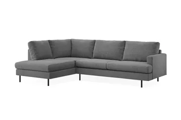 Menard Compact 4-sits Vänstervänd L-formad Schäslongsoffa i Tyg - Mörkgrå - Möbler - Soffa - Divansoffa & schäslongsoffa - 4 sits soffa med divan