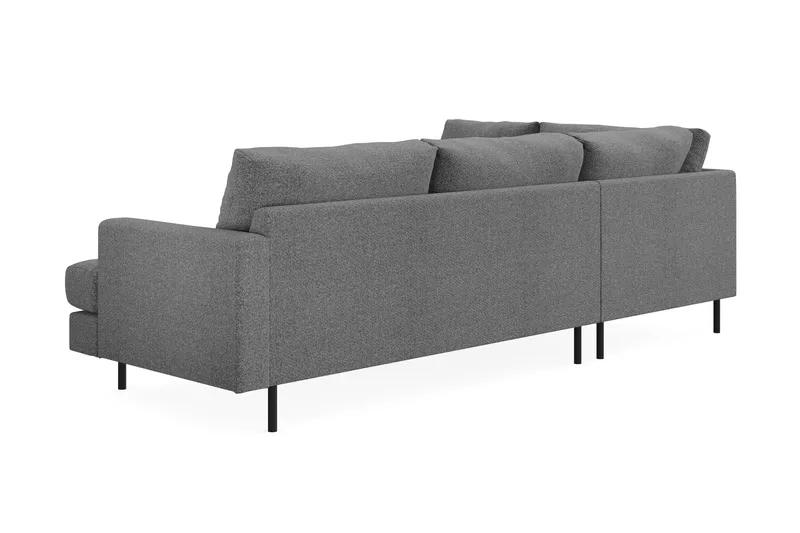 Menard Compact 4-sits Vänstervänd L-formad Schäslongsoffa i Tyg - Mörkgrå - Möbler - Soffa - Divansoffa & schäslongsoffa - 4 sits soffa med divan