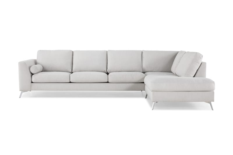 Ocean Lyx 4-sits Högervänd L-formad Schäslongsoffa i Tyg - Ljusgrå - Möbler - Soffa - Divansoffa & schäslongsoffa - 4 sits soffa med divan