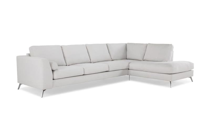 Ocean Lyx 4-sits Högervänd L-formad Schäslongsoffa i Tyg - Ljusgrå - Möbler - Soffa - Divansoffa & schäslongsoffa - 4 sits soffa med divan