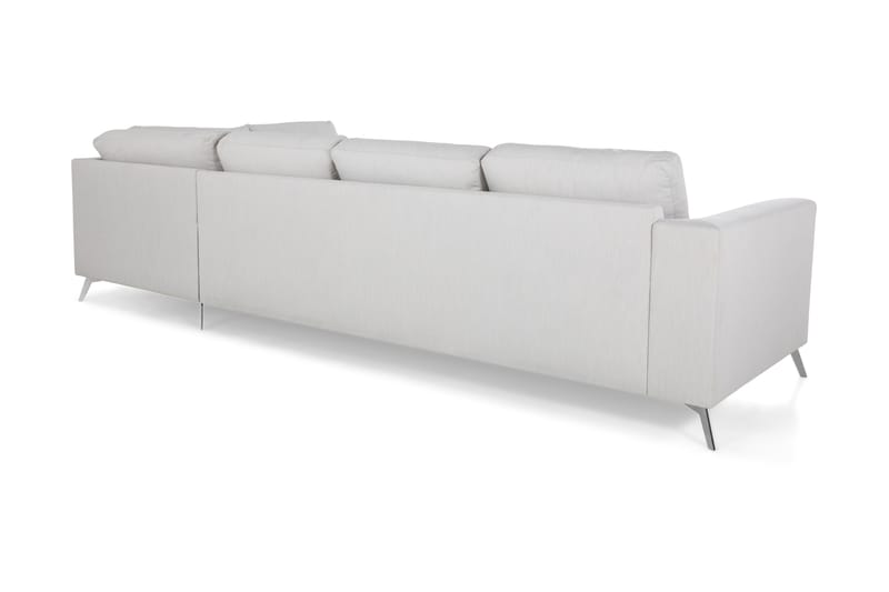Ocean Lyx 4-sits Högervänd L-formad Schäslongsoffa i Tyg - Ljusgrå - Möbler - Soffa - Divansoffa & schäslongsoffa - 4 sits soffa med divan