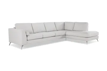 Ocean Lyx 4-sits Högervänd L-formad Schäslongsoffa i Tyg - Ljusgrå - Möbler - Soffa - Divansoffa & schäslongsoffa - 4 sits soffa med divan