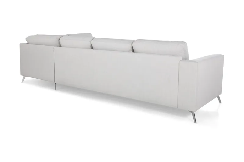 Ocean Lyx 4-sits Högervänd L-formad Schäslongsoffa i Tyg - Ljusgrå - Möbler - Soffa - Divansoffa & schäslongsoffa - 4 sits soffa med divan