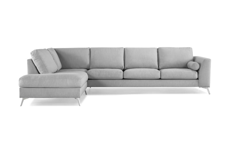 Ocean Lyx 4-sits Vänstervänd L-formad Schäslongsoffa i Tyg - Grå - Möbler - Soffa - Divansoffa & schäslongsoffa - 4 sits soffa med divan