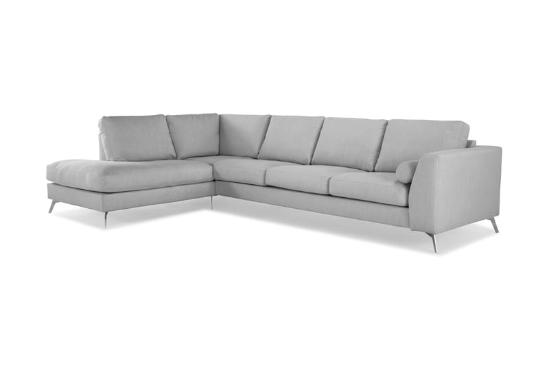Ocean Lyx 4-sits Vänstervänd L-formad Schäslongsoffa i Tyg - Grå - Möbler - Soffa - Divansoffa & schäslongsoffa - 4 sits soffa med divan