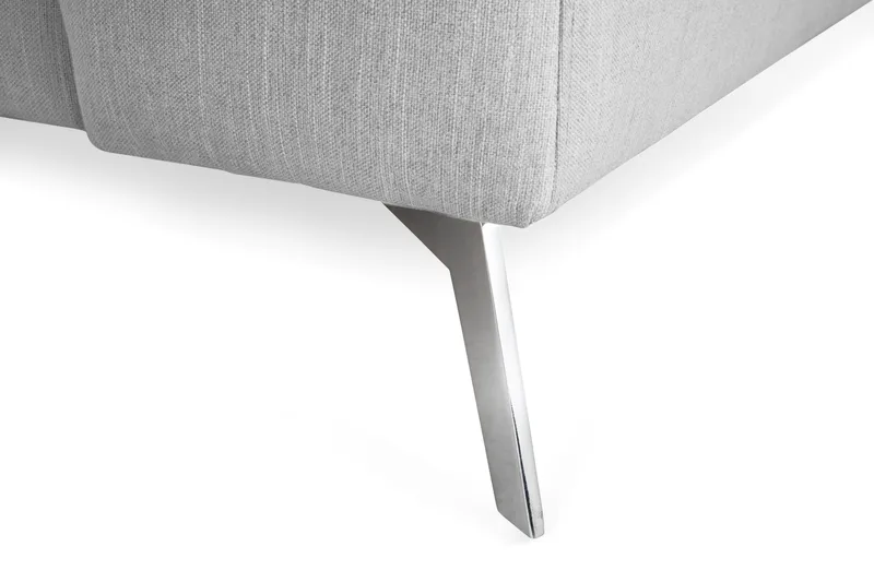 Ocean Lyx 4-sits Vänstervänd L-formad Schäslongsoffa i Tyg - Grå - Möbler - Soffa - Divansoffa & schäslongsoffa - 4 sits soffa med divan