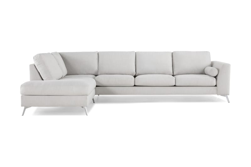 Ocean Lyx 4-sits Vänstervänd L-formad Schäslongsoffa i Tyg - Ljusgrå - Möbler - Soffa - Divansoffa & schäslongsoffa - 4 sits soffa med divan