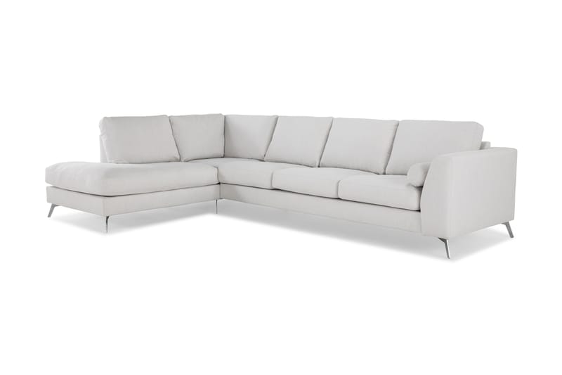Ocean Lyx 4-sits Vänstervänd L-formad Schäslongsoffa i Tyg - Ljusgrå - Möbler - Soffa - Divansoffa & schäslongsoffa - 4 sits soffa med divan