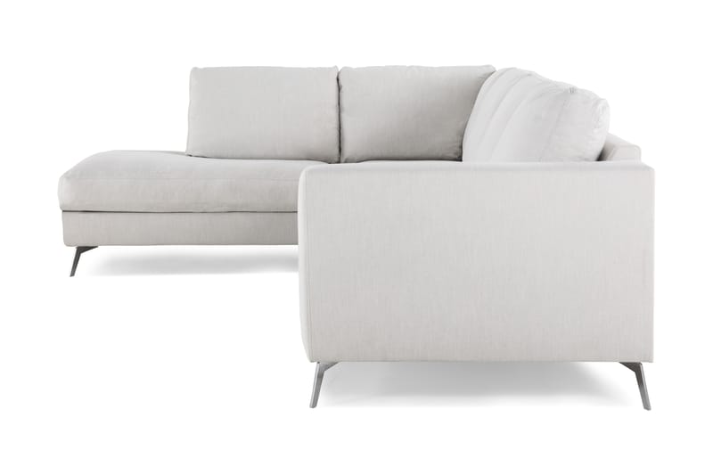 Ocean Lyx 4-sits Vänstervänd L-formad Schäslongsoffa i Tyg - Ljusgrå - Möbler - Soffa - Divansoffa & schäslongsoffa - 4 sits soffa med divan