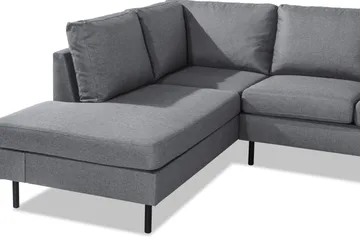 Peppe 4-sits Vänstervänd L-formad Schäslongsoffa i Tyg - Ljusgrå - Möbler - Soffa - Divansoffa & schäslongsoffa - 4 sits soffa med divan