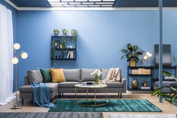 Peppe 4-sits Vänstervänd L-formad Schäslongsoffa i Tyg - Ljusgrå - Möbler - Soffa - Divansoffa & schäslongsoffa - 4 sits soffa med divan