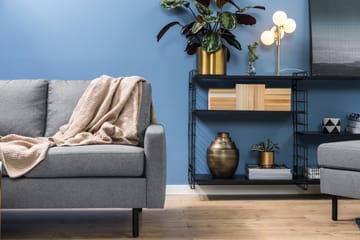 Peppe 4-sits Vänstervänd L-formad Schäslongsoffa i Tyg - Ljusgrå - Möbler - Soffa - Divansoffa & schäslongsoffa - 4 sits soffa med divan