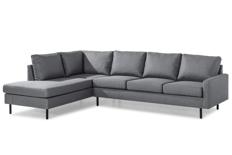 Peppe 4-sits Vänstervänd L-formad Schäslongsoffa i Tyg - Ljusgrå - Möbler - Soffa - Divansoffa & schäslongsoffa - 4 sits soffa med divan