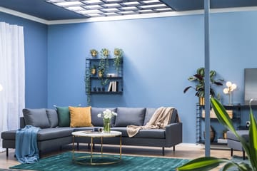 Peppe 4-sits Vänstervänd L-formad Schäslongsoffa i Tyg - Mörkgrå - Möbler - Soffa - Divansoffa & schäslongsoffa - 4 sits soffa med divan