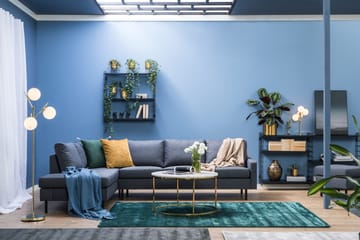 Peppe 4-sits Vänstervänd L-formad Schäslongsoffa i Tyg - Mörkgrå - Möbler - Soffa - Divansoffa & schäslongsoffa - 4 sits soffa med divan