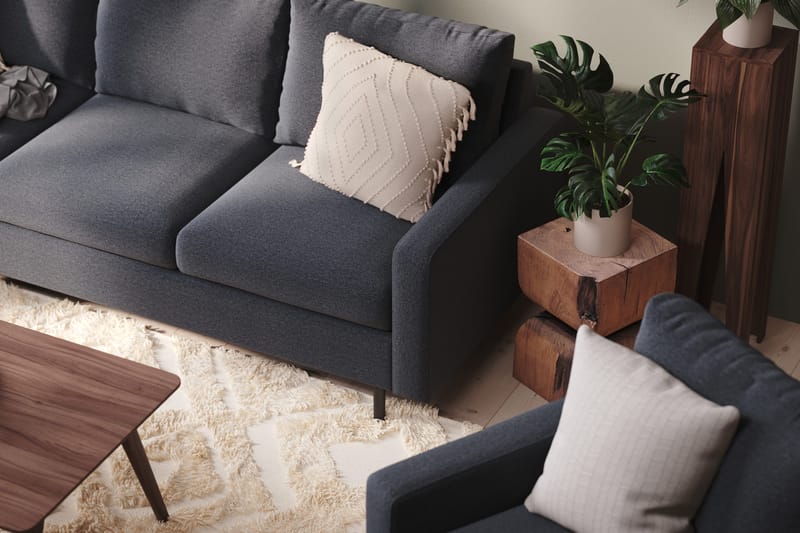 Peppe 4-sits Vänstervänd L-formad Schäslongsoffa i Tyg - Mörkgrå - Möbler - Soffa - Divansoffa & schäslongsoffa - 4 sits soffa med divan