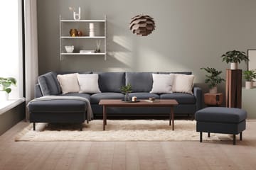 Peppe 4-sits Vänstervänd L-formad Schäslongsoffa i Tyg - Mörkgrå - Möbler - Soffa - Divansoffa & schäslongsoffa - 4 sits soffa med divan