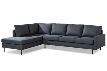 Peppe 4-sits Vänstervänd L-formad Schäslongsoffa i Tyg - Mörkgrå - Möbler - Soffa - Divansoffa & schäslongsoffa - 4 sits soffa med divan