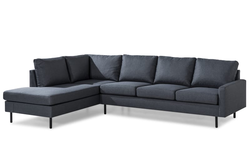 Peppe 4-sits Vänstervänd L-formad Schäslongsoffa i Tyg - Mörkgrå - Möbler - Soffa - Divansoffa & schäslongsoffa - 4 sits soffa med divan
