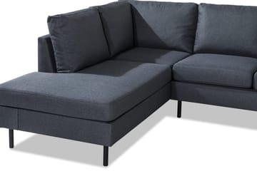 Peppe 4-sits Vänstervänd L-formad Schäslongsoffa i Tyg - Mörkgrå - Möbler - Soffa - Divansoffa & schäslongsoffa - 4 sits soffa med divan