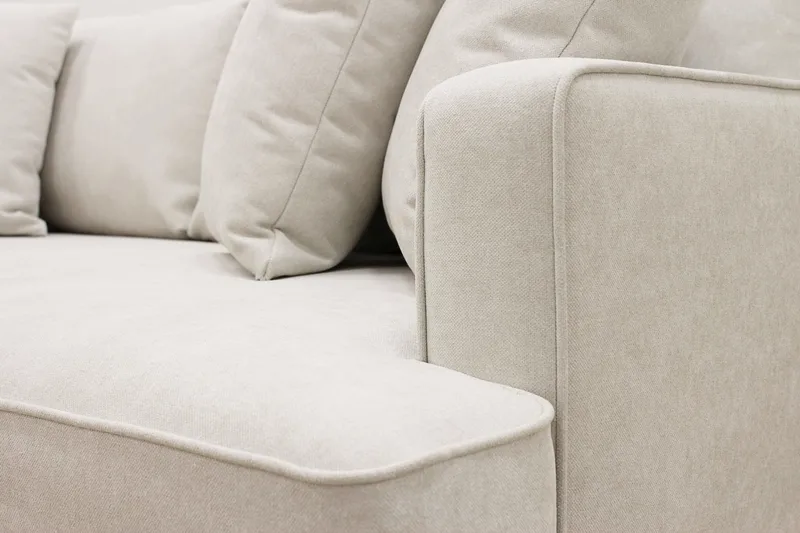 Rossita 4-sits Vänstervänd L-formad Djup Schäslongsoffa i Tyg - Beige - Möbler - Soffa - Divansoffa & schäslongsoffa - 4 sits soffa med divan